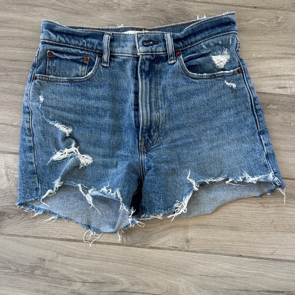 Abercrombie & Fitch Distressed Blue Denim Cutoff Shorts size 25/0